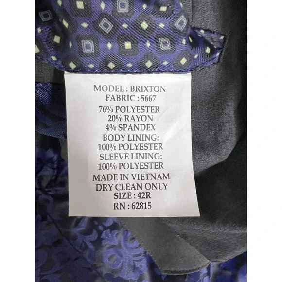 Savile Row Company‎ Blazer Mens 42R Brixton 5667 Two Button Suit Jacket Smart